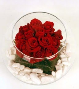 Cam fanusta 11 adet kırmızı gül  Erzincan hediye sevgilime hediye çiçek 