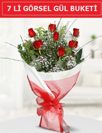 7 adet kırmızı gül buketi Aşk budur  Erzincan çiçek servisi , çiçekçi adresleri 