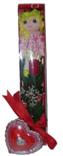  Erzincan çiçek yolla  kutu içinde 1 adet gül oyuncak ve mum 