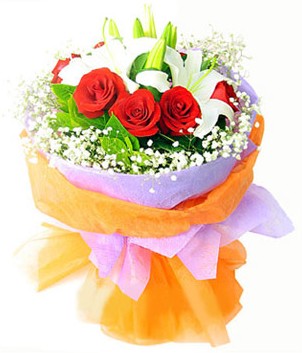  Erzincan 14 şubat sevgililer günü çiçek  1 dal kazablanka 7 adet kırmızı gül buketi