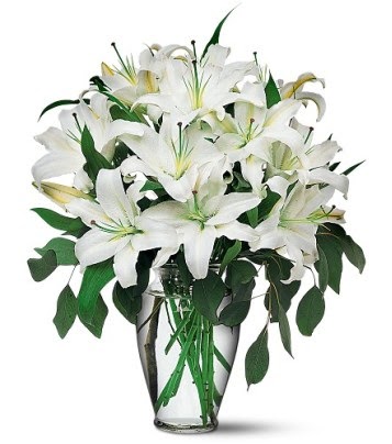  Erzincan çiçek yolla , çiçek gönder , çiçekçi   4 dal kazablanka ile görsel vazo tanzimi