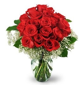 25 adet kırmızı gül cam vazoda  Erzincan çiçek mağazası , çiçekçi adresleri 